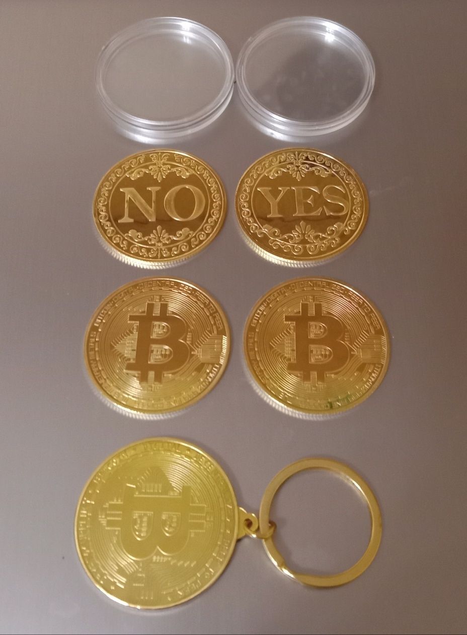 Монета Биткоин.  Монета YES.NO.Сувенир.