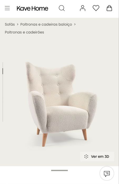 Vendo Poltrona Kave Home - PATIO efeito cordeiro branco