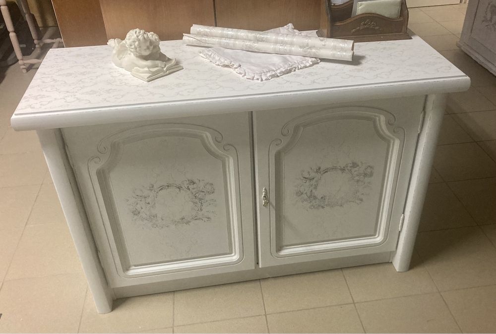 Komoda szafka na buty biała Shabby chic Prowansja retro