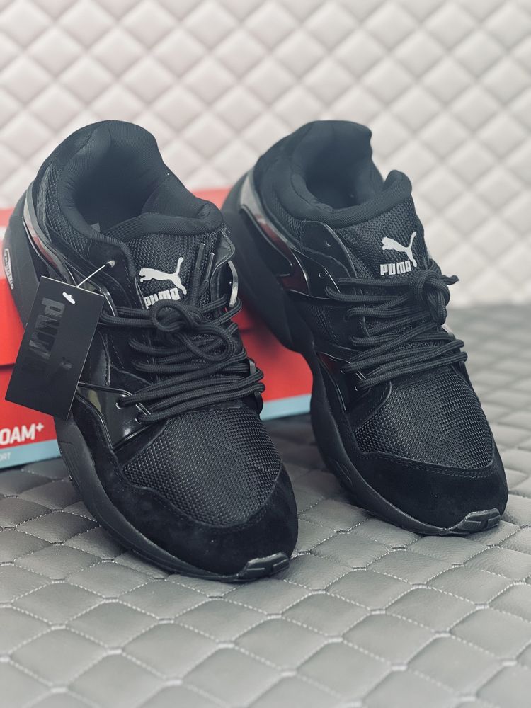 Кросівки чоловічі чорні Пума Тріномік ЗАМШ кроссовки Puma Trinomic