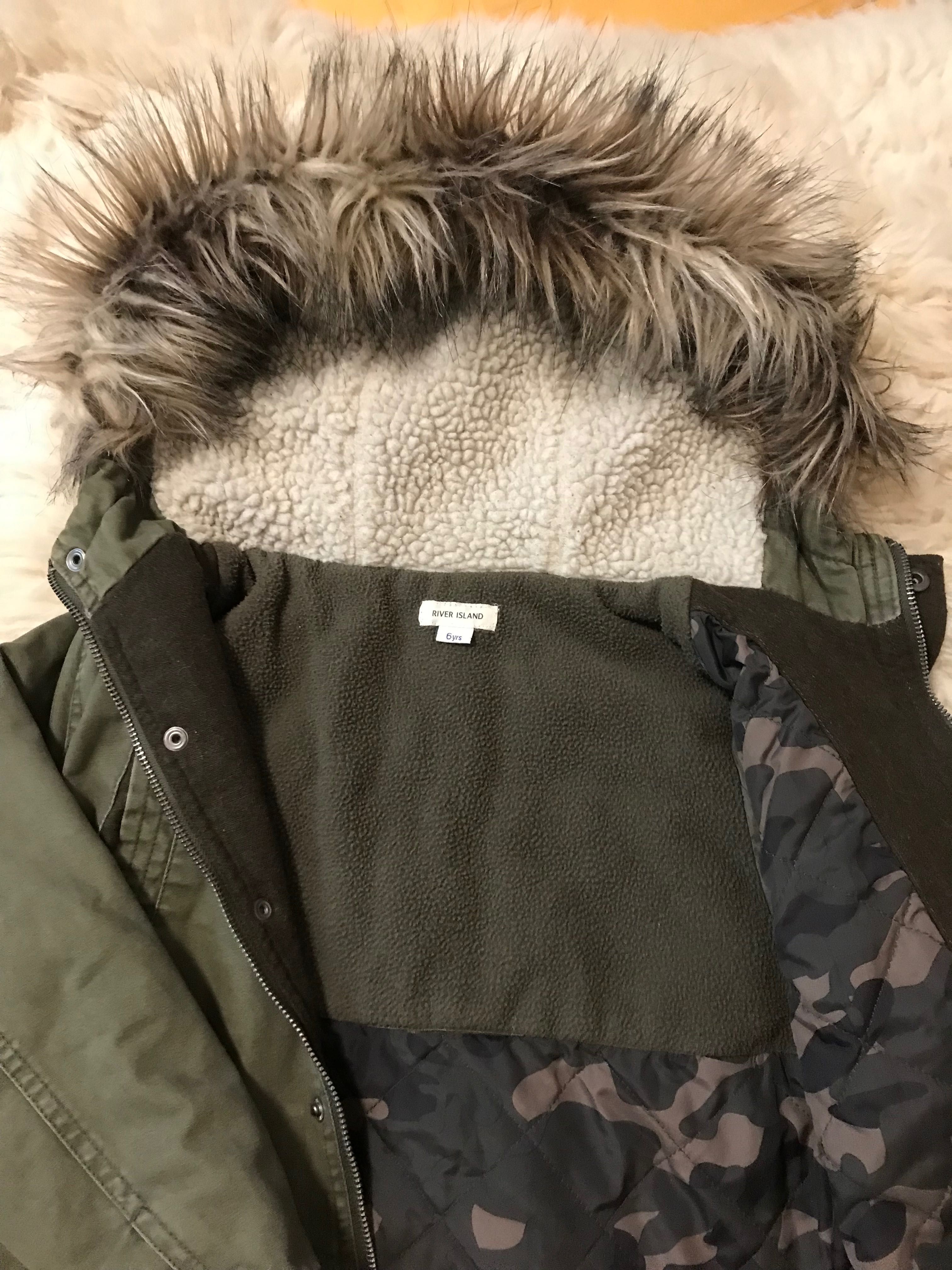 River Island parka jesienno-wiosenna khaki kaptur r 116