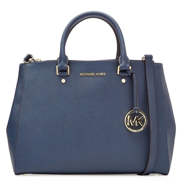 MICHAEL KORS Sutton Large Satchel Oryginalna torebka granat navy