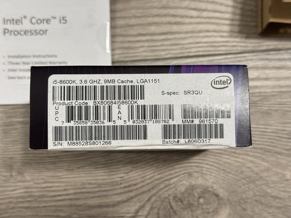 Процесор Intel Core i5 8600k 6 ядер soket 1151v2
