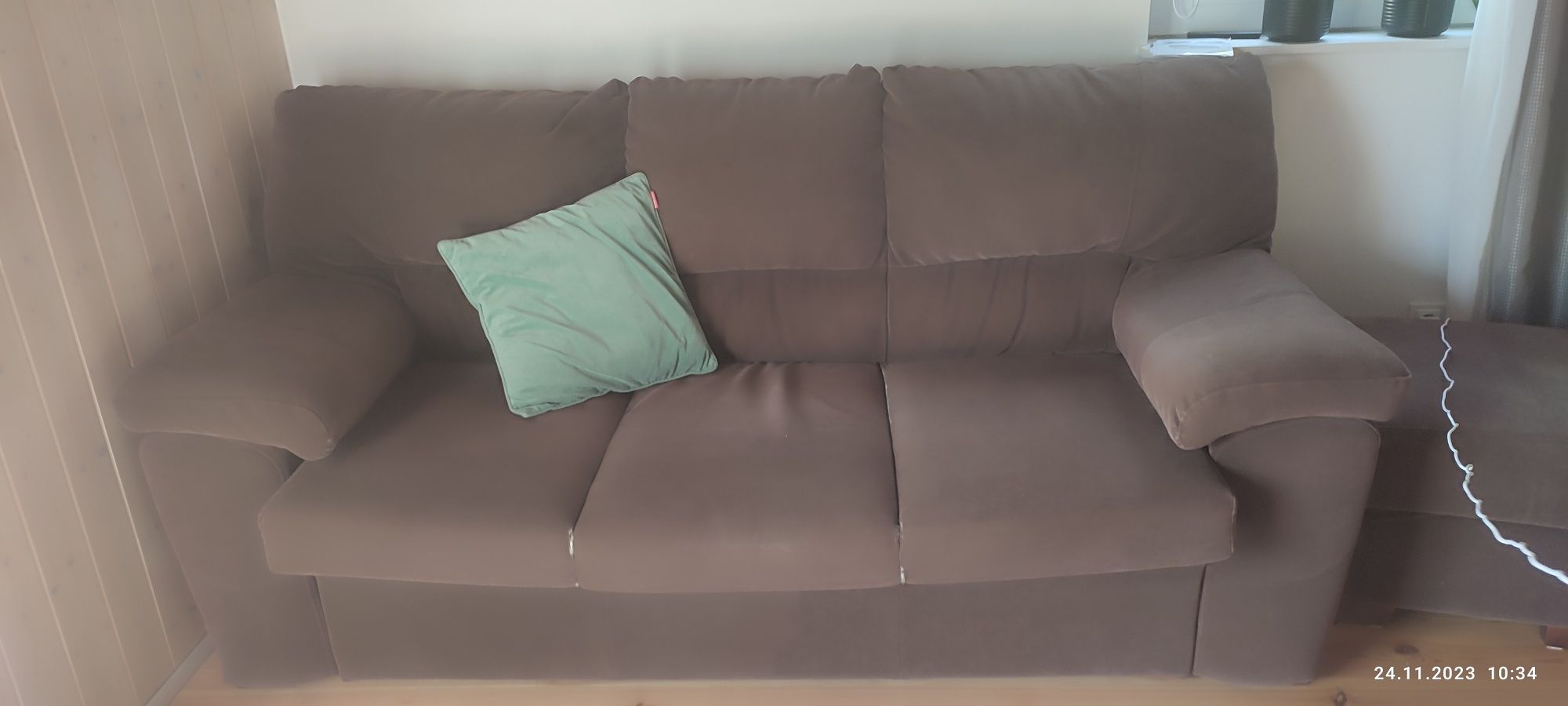 Wygodna sofa 3 os. 200cm brązowa, Wajnert