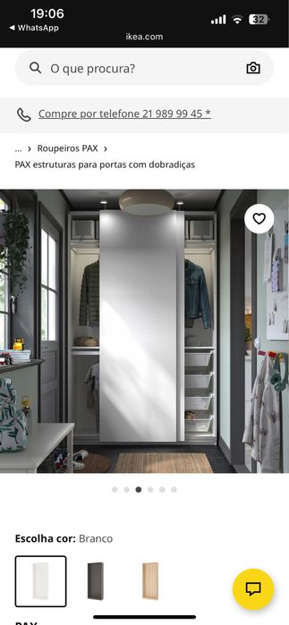 Estrutura de roupeiro branco IKEA PAX novo