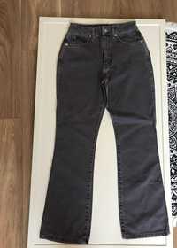 Szare spodnie jeansowe z wysokim stanem 32 XXS Asos