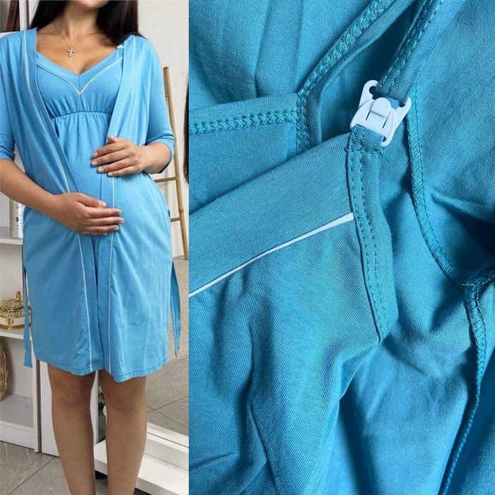 Халат з сорочкою в пологовий для вагітних та годуючих