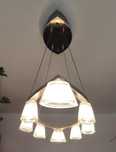 Lampa wisząca szkło i metal