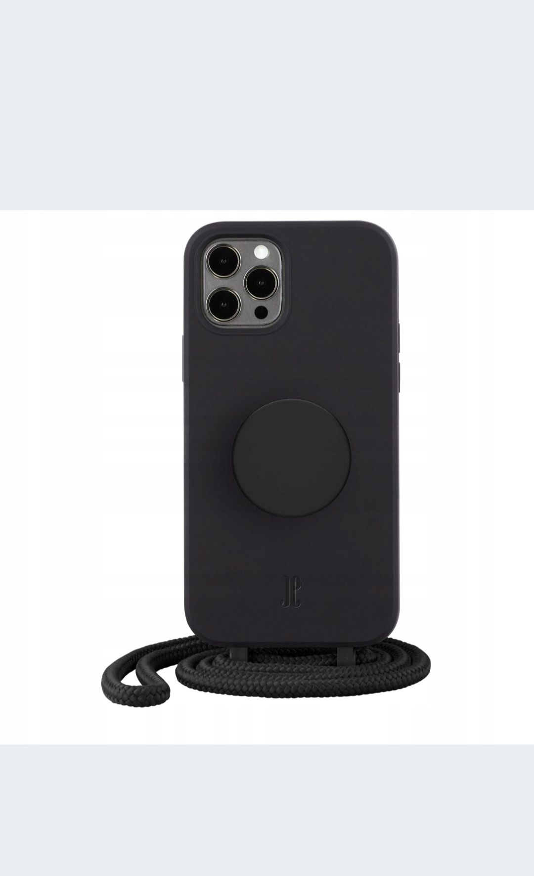 Plecki PopSockets do Apple iPhone 12/12 Pro czarny case kordel