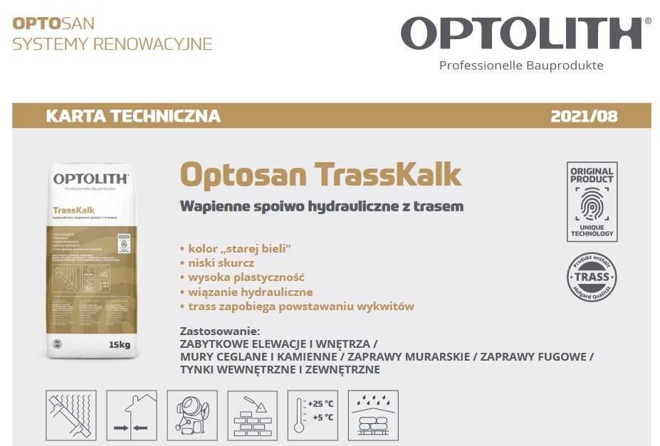 Spoiwo wapienne z trassem OPTOLITH TrassKalk ZABYTKI KOŚCIÓŁ KURIER PL