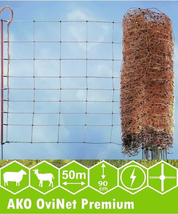 Siatka dla owiec elektryczna OviNet 50m, 90 cm, poj szpic pomarańczowy