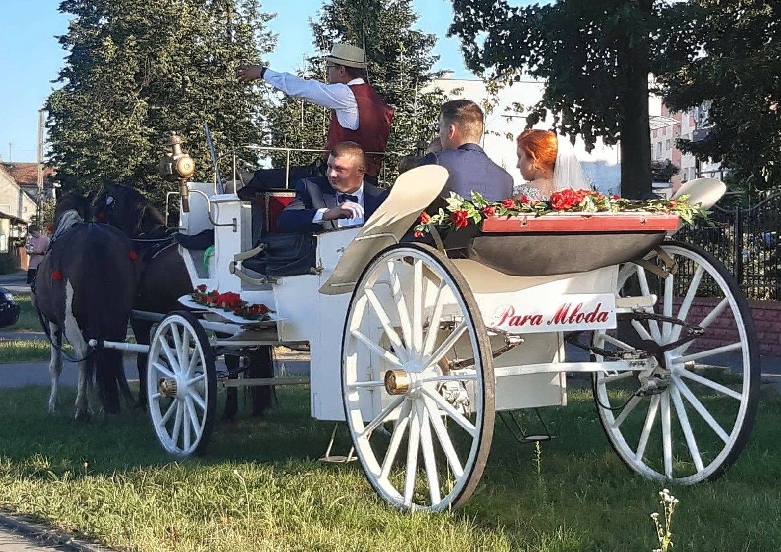 Karoca do ślubu. Powóz konny. Bryczka.