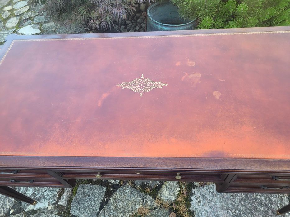 biurko Louis Philippe Francja  antyk retro design skóra mahoń