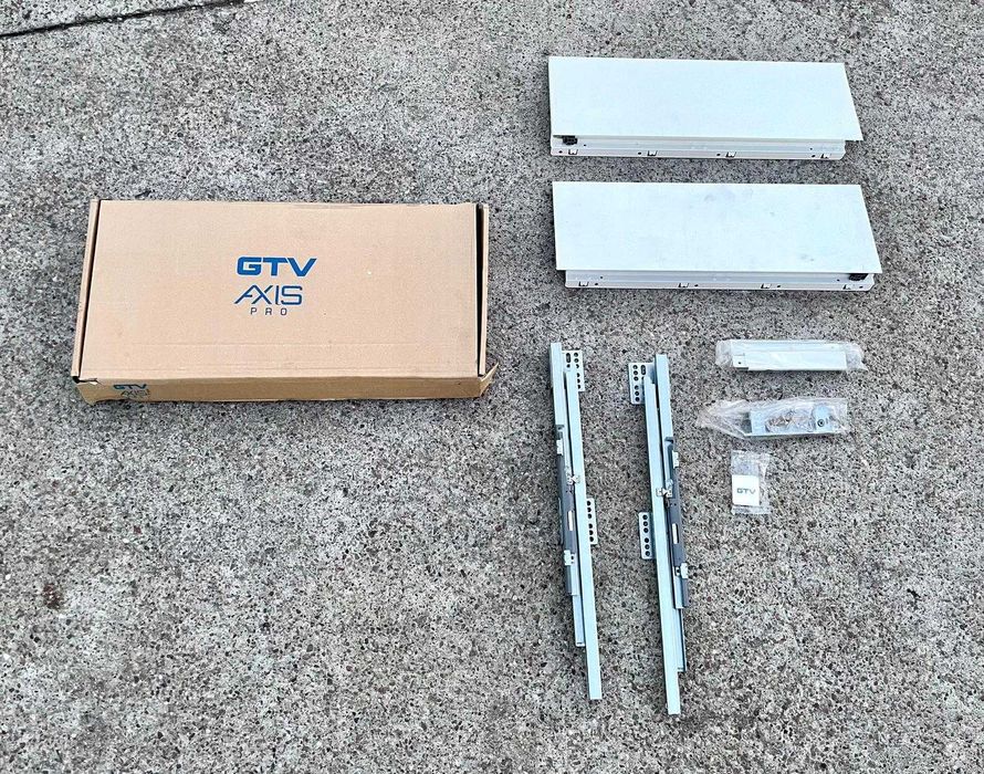 Szuflada GTV AXIS PRO wysoka L500 H167 biała cichy domyk pełen wysuw