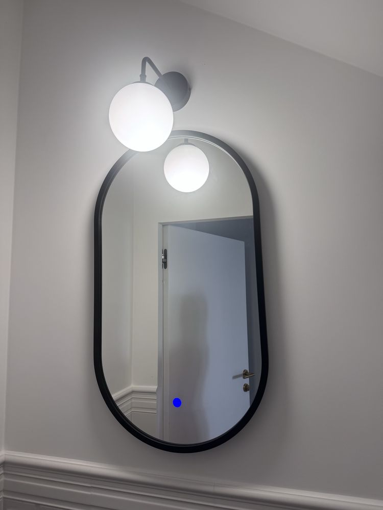 Lustro owalne czarne 45 x 80 loftowe NOWE
