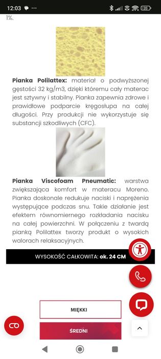materac medyczny pianka  Memory  MollyFlex Moreno 160x200 Pan Materac