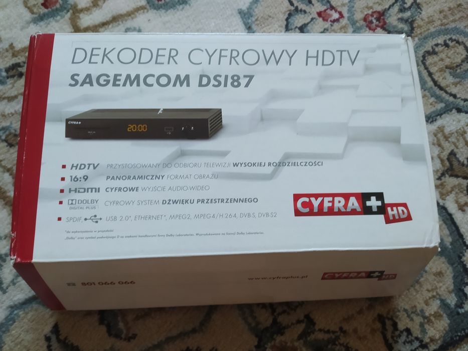 Dekoder cyfrowy HDTV sagemcom dsi87 cyfra+