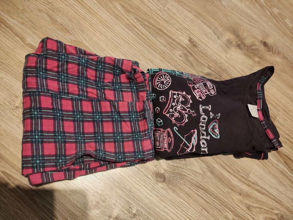 Piżama pidżama piżamka damska dwuczęściowa bluzka spodnie L 40 bawełna