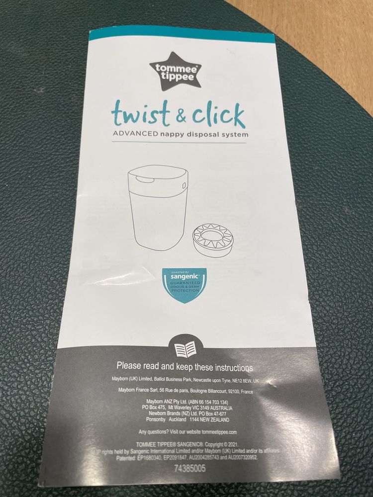 Tommee Tippee twist & click kosz na pieluchy