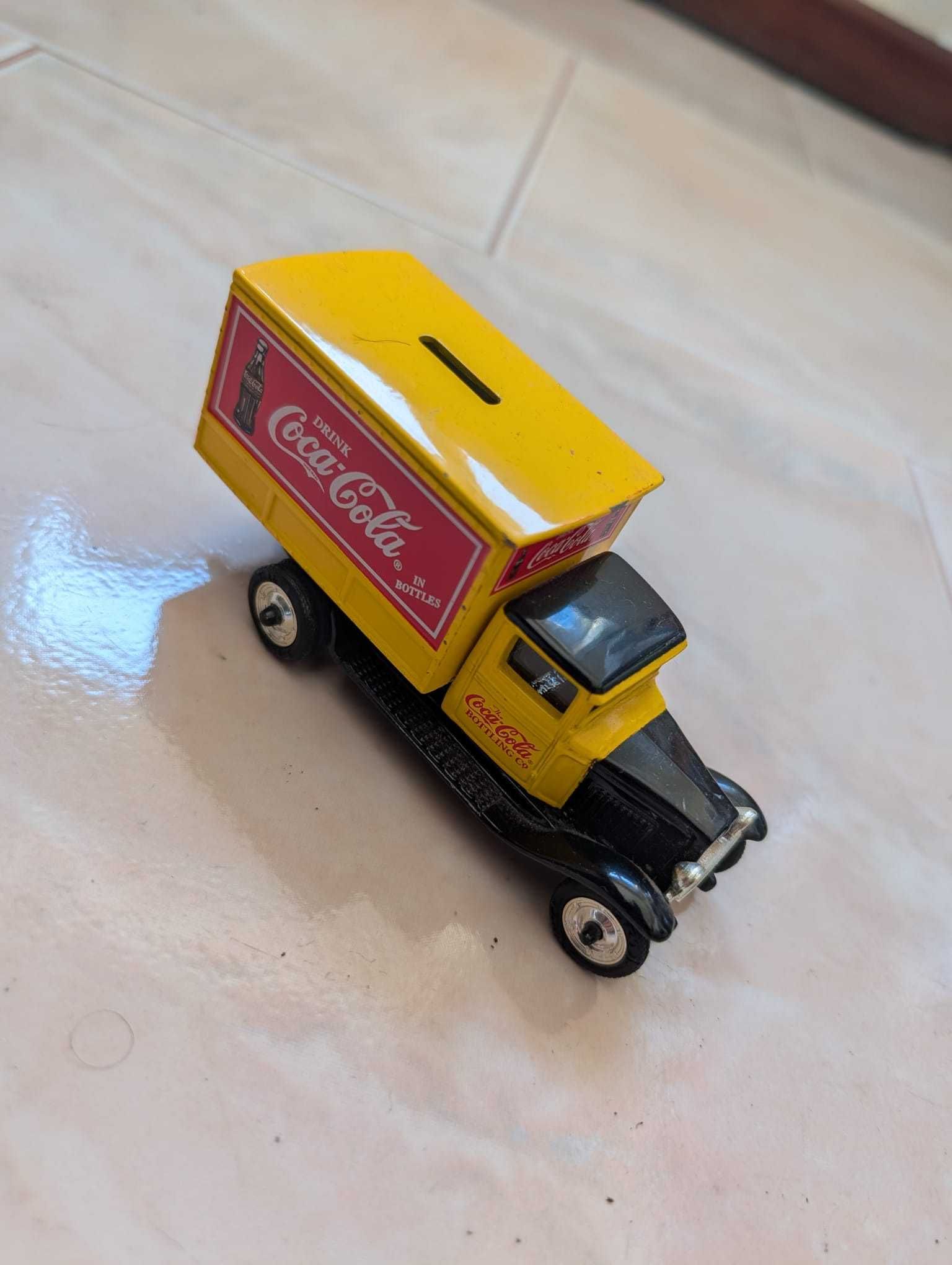 Carrinha mealheiro coca-cola die-cast metal - coleção