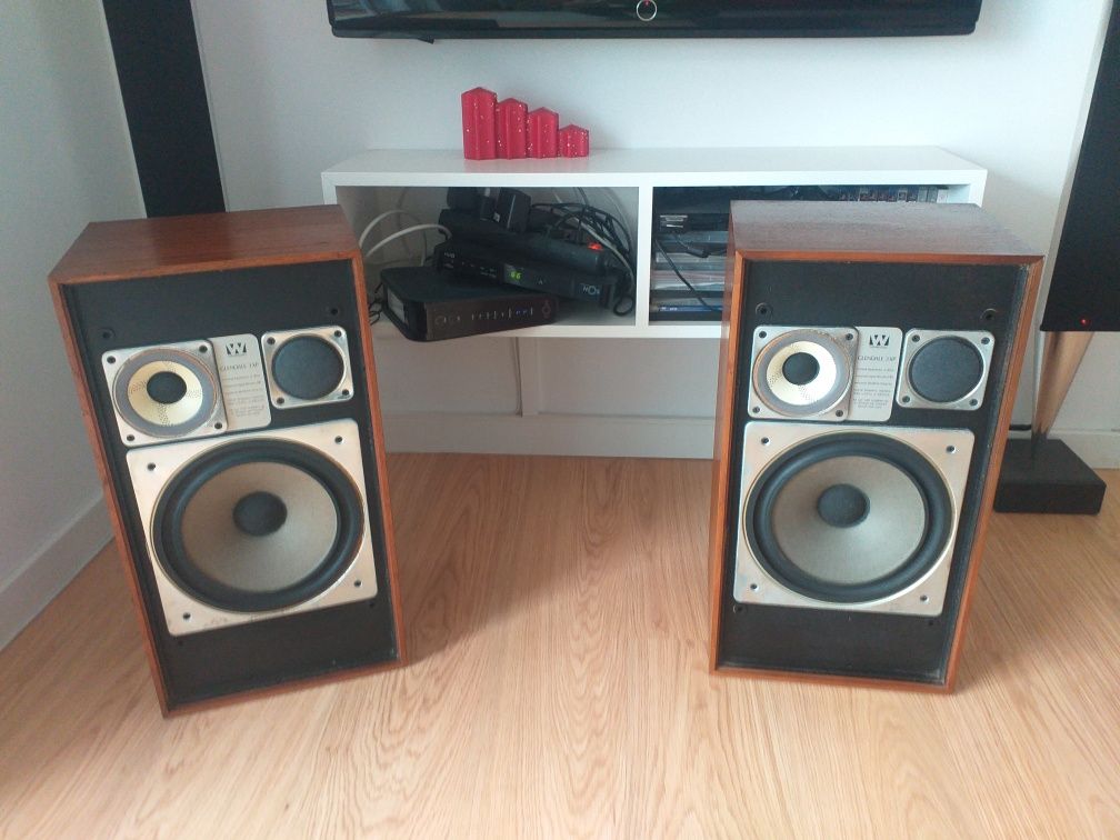 Colunas Wharfedale Glendale 3xp, um icone britânico de 3 vias