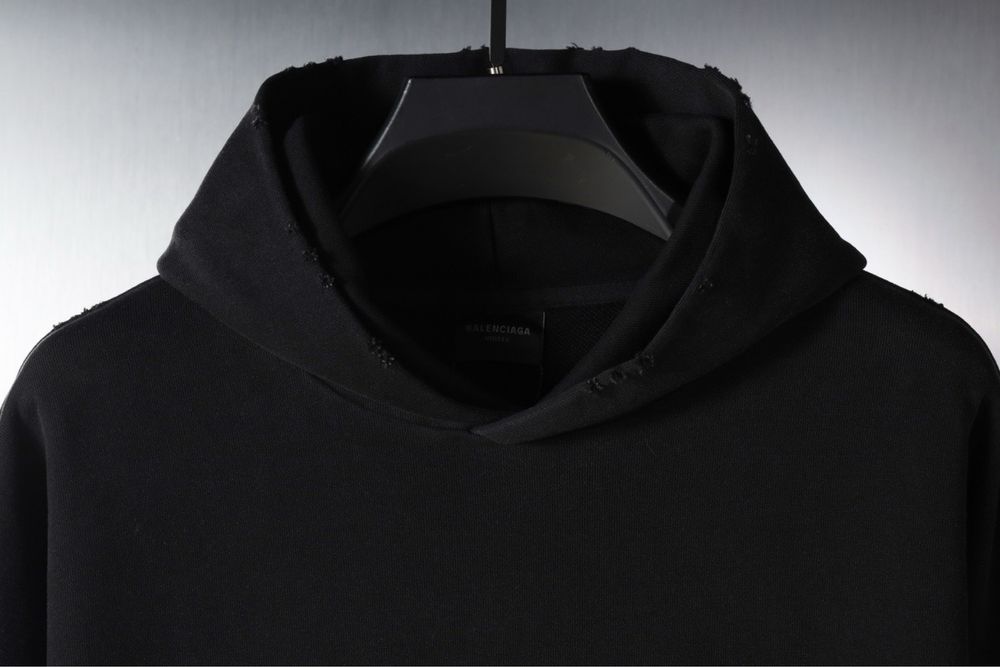 Balenciaga худи черное оверсайз мужское унисекс оригинал