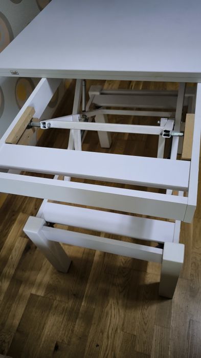 Знижка! Стіл трансформер білий журнальний та обідній