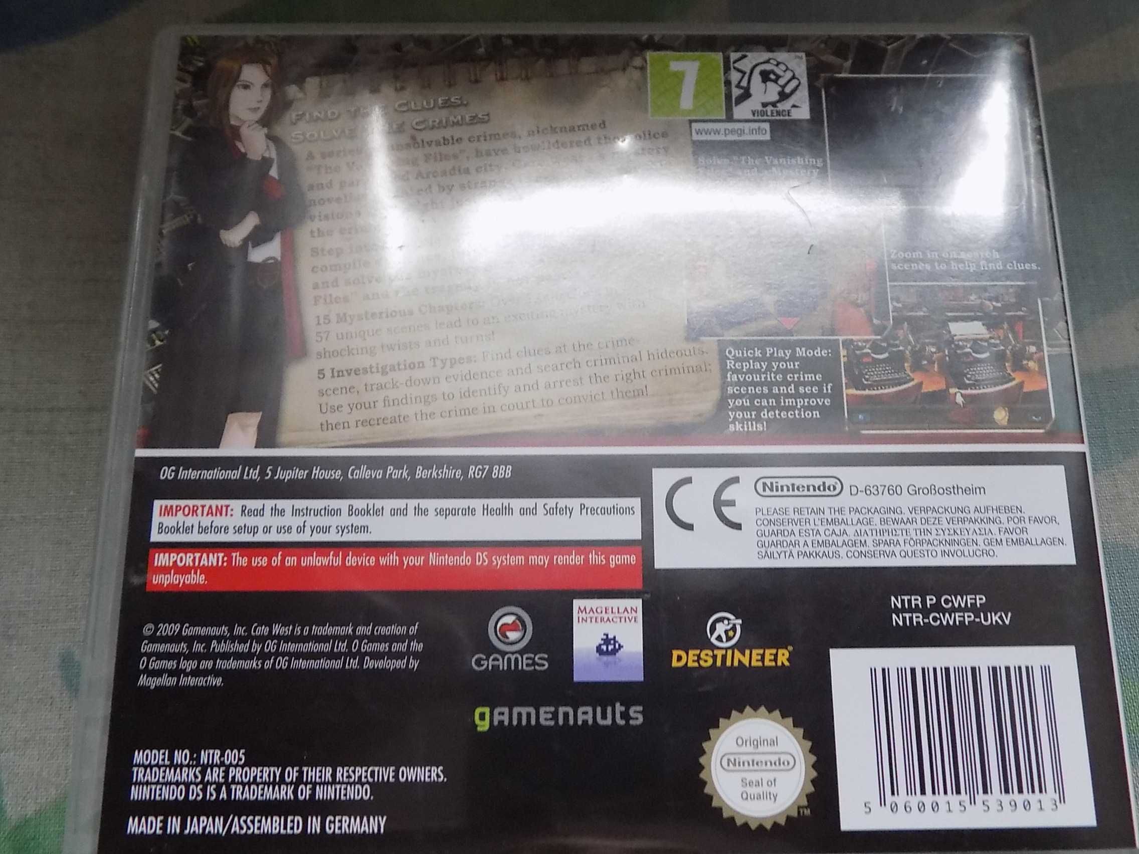 Cate West: The Vanishing Files na Nintendo DS, DSi, 3DS, 3DS XL,New3DS