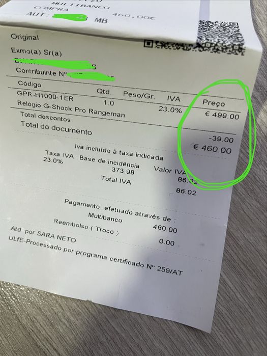 Relógio Casio G-Shock GPR H1000 Rangeman Bluetooth Solar, como novo