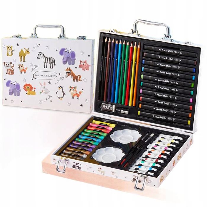 zestaw artystyczny dla dzieci z walizką 86 elementów