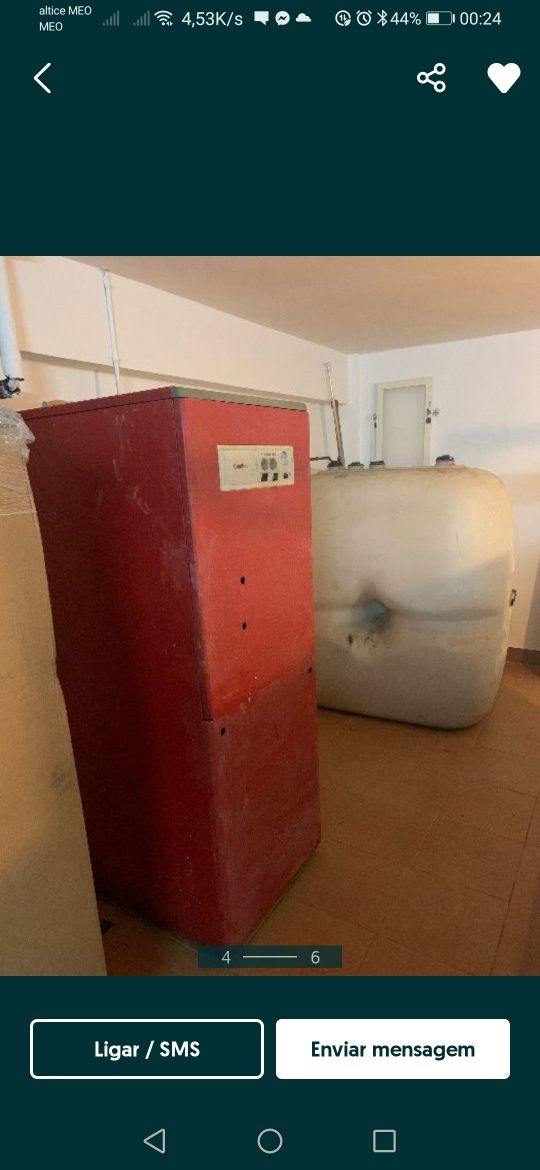 Caldeira de aquecimento a gasóleo marca fondital 40kw de potência