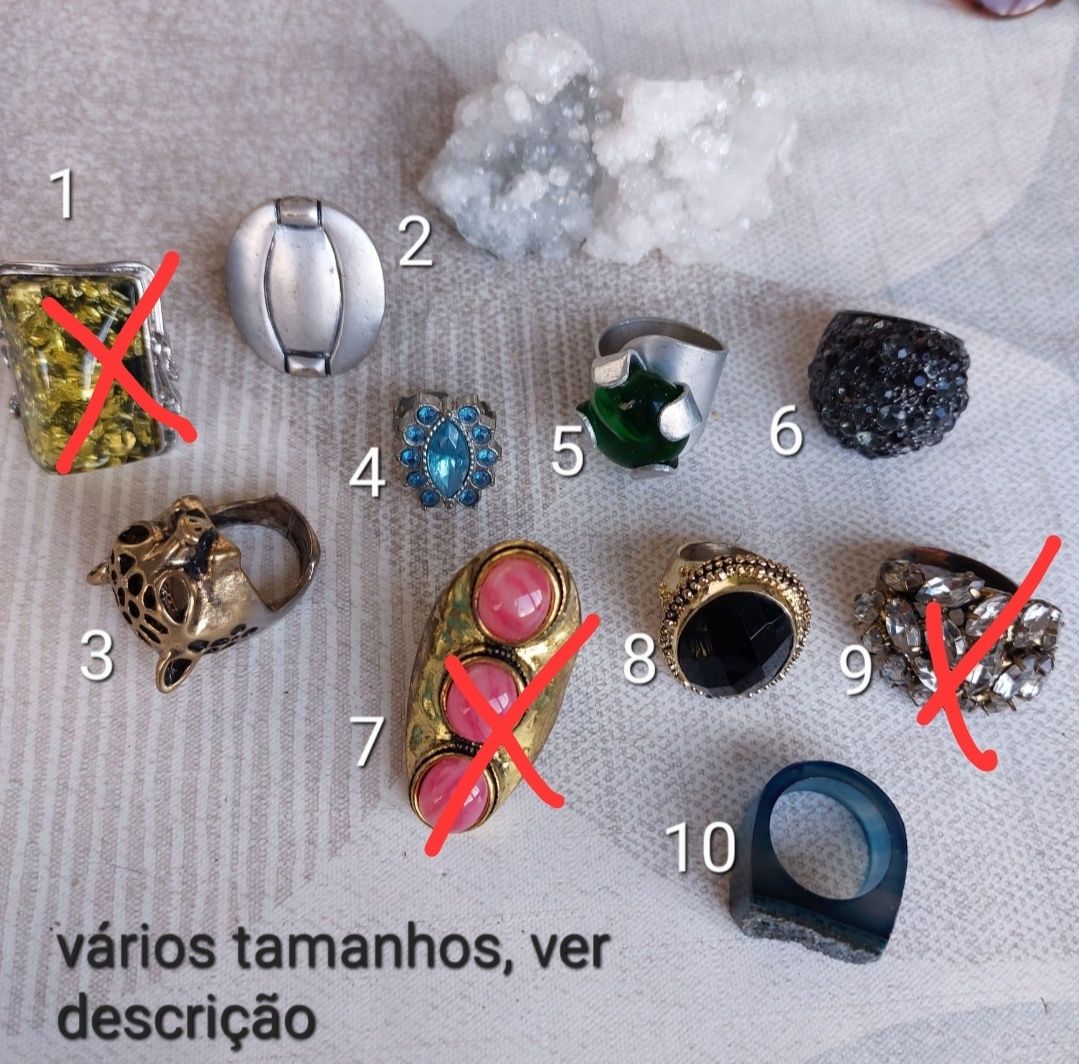 Anéis diversos, varios tamanhos