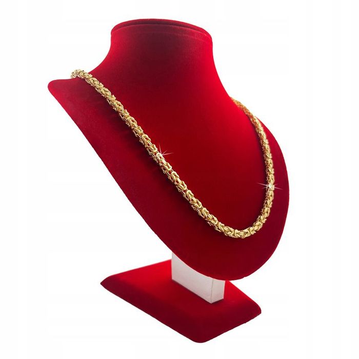 Łańcuszek Złoty Damski Splot Królewski 925/585 Srebro Pozłacane 65cm/4