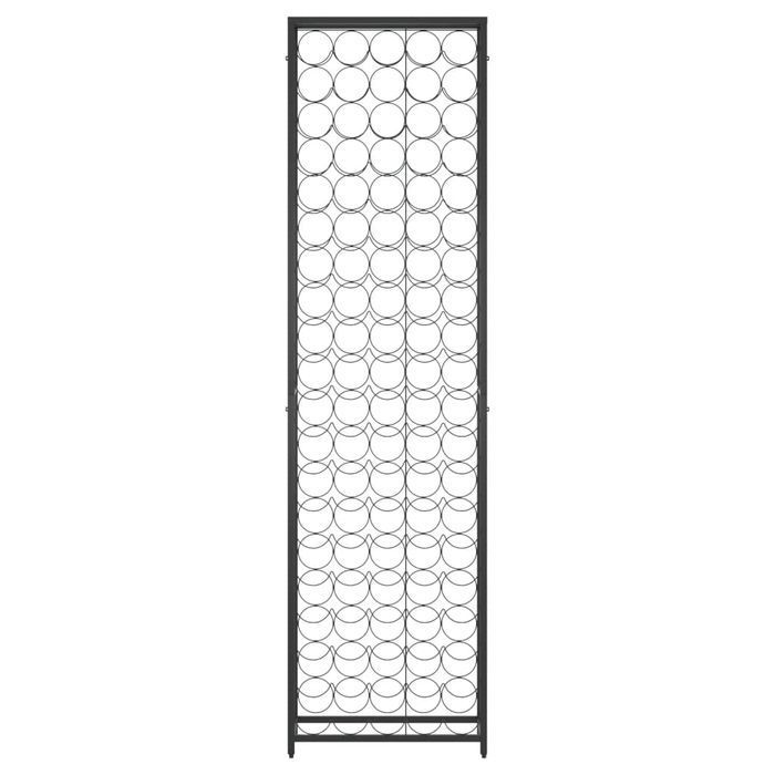 vidaXL Stojak na 95 butelek, czarny, 54x18x200 cm, kute żelazo