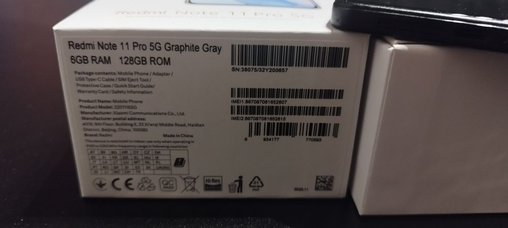 Smartfon model Xiaomi Redmi Note 11 Pro 5G