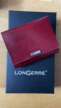 Czerwony portfel skórzany LonGerre