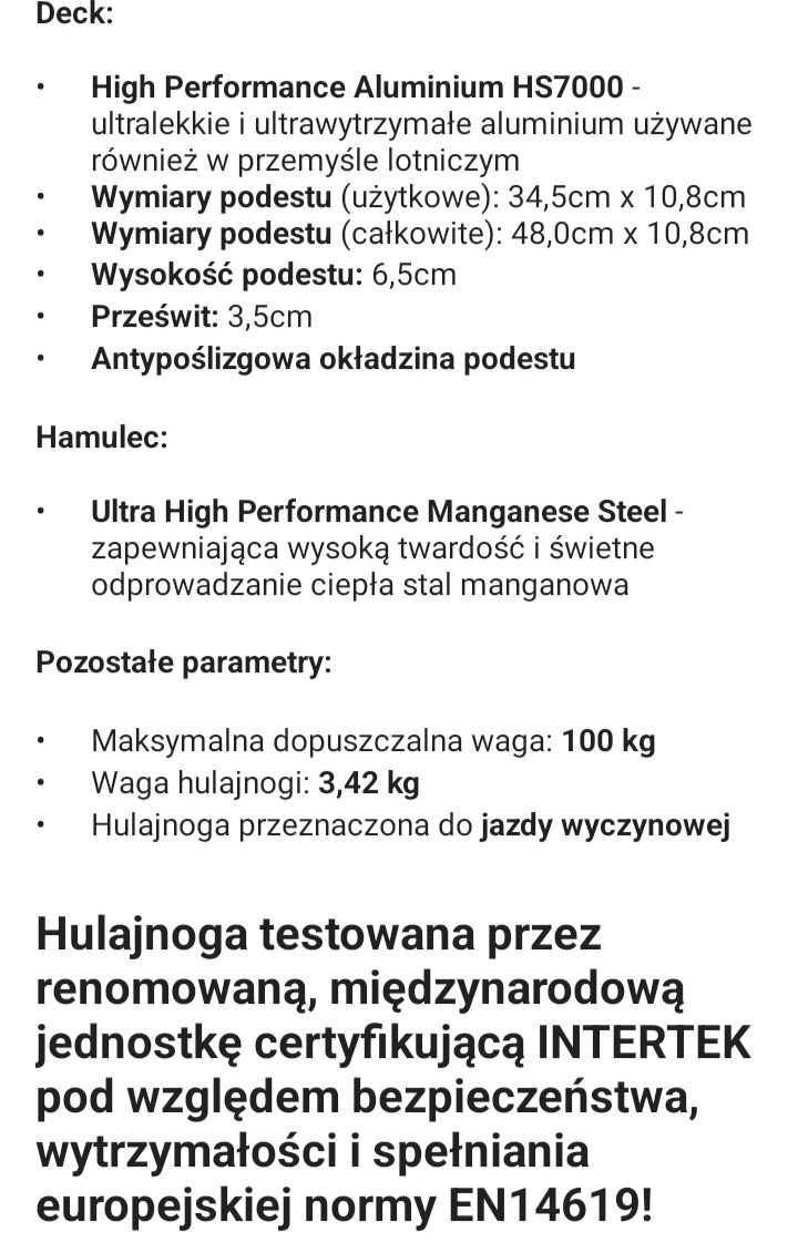 Hulajnoga wyczynowa