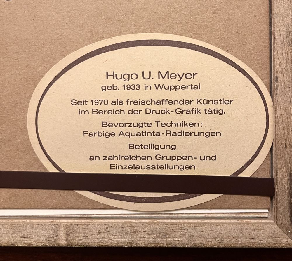 Dwie muzyczne, przecudne akwaforty - Hugo U. Meyer. Sygnowane