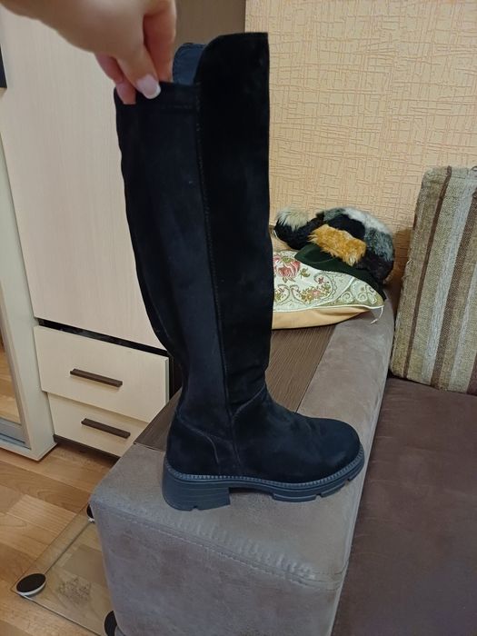 Сапоги зимние, новые ,замш натуральный, размер 37