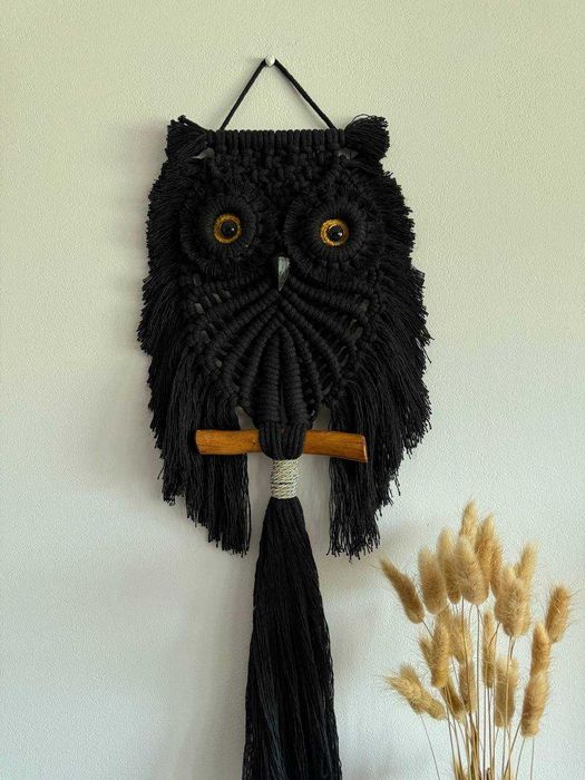 Makrama Czarna Sówka