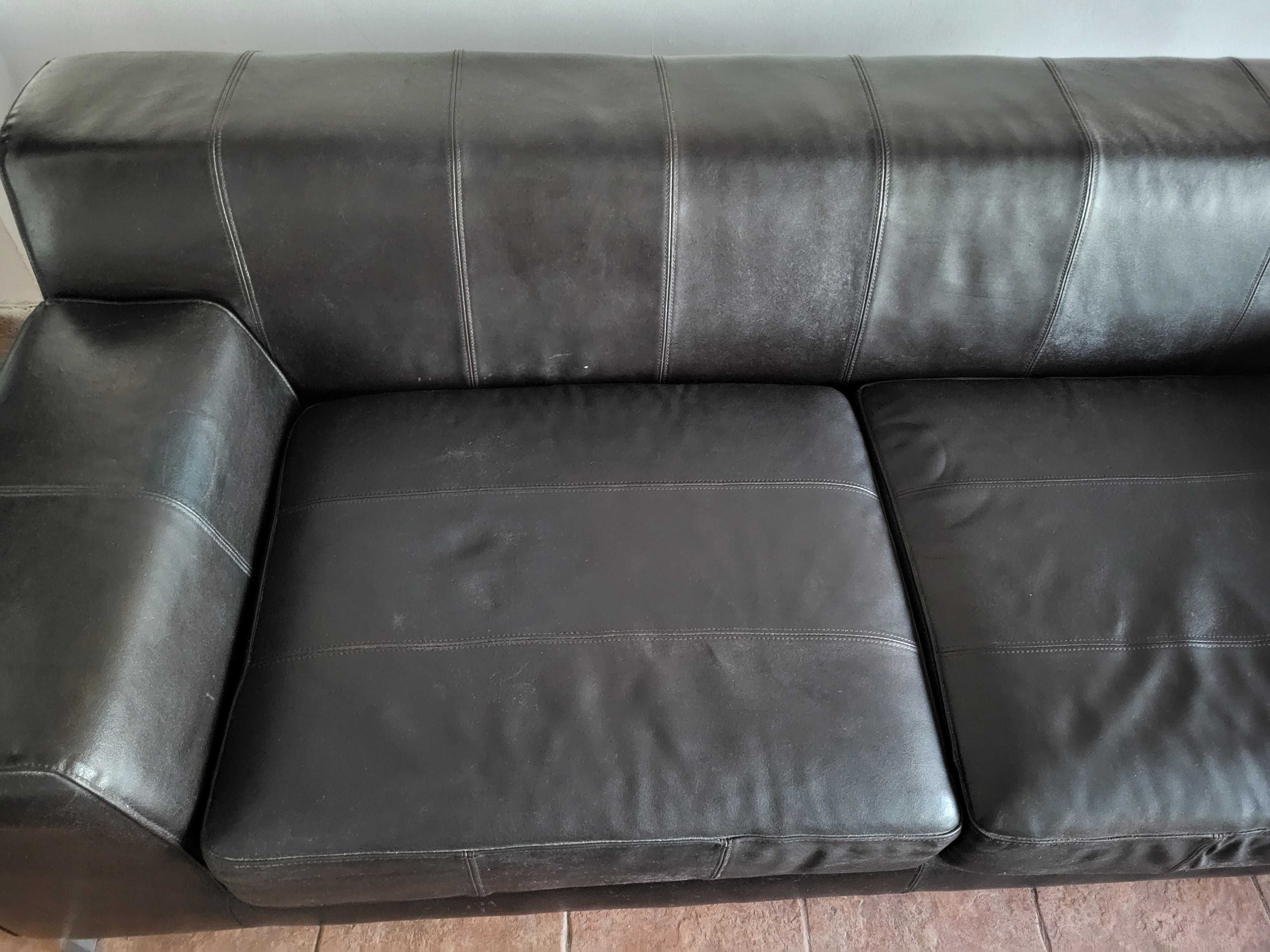 Sofá em Pele + Chaise