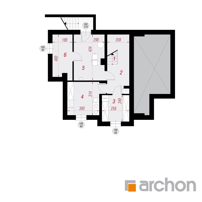 Projekt domu Archon W cynobrowkach 125m2 z antresola