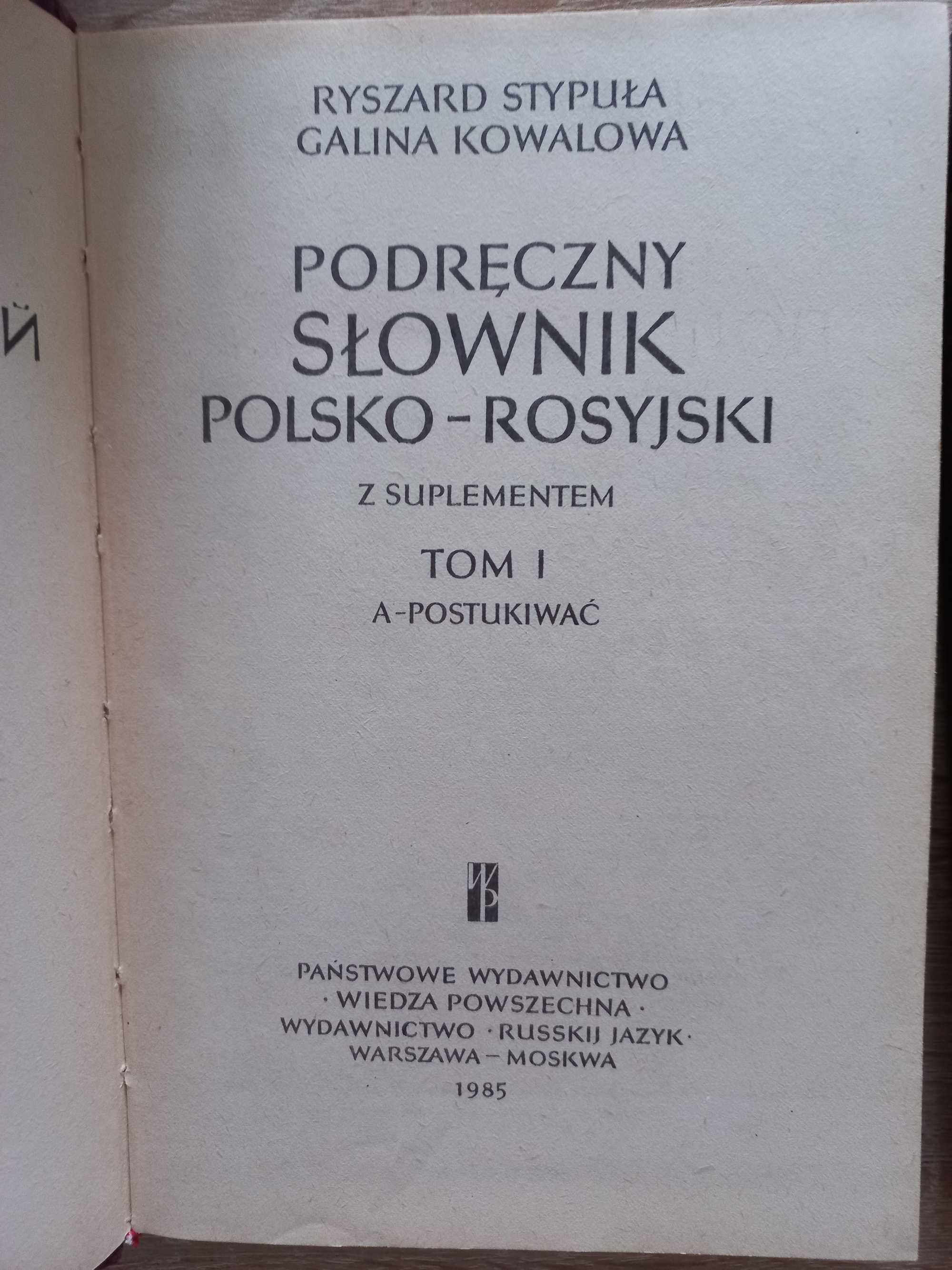 Podręczny słownik polsko-rosyjski. Tom I i tom II -Stypuła  Kowalowa