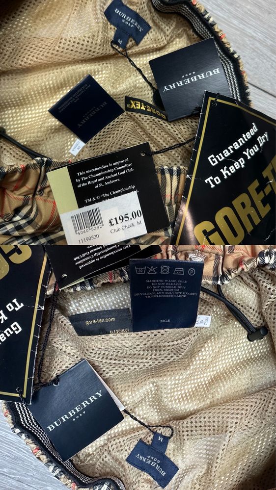 Новые штаны Burberry Golf Nova Check Pants Gore-Tex р.М-ка мужские