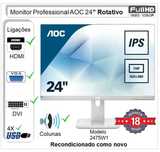 Monitor AOC 24p | IPS FHD  | HDMI | VGA | DVI | 4 USB | Colunas