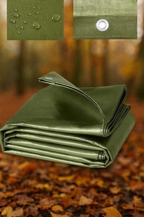 Plandeka 10x6m Wzmacniana Płachta Wodoodporna Okrycie 90gm2