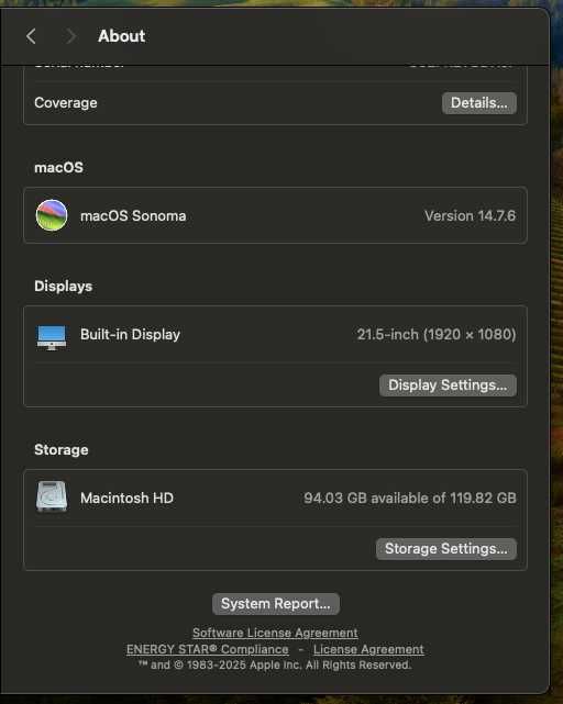 Apple iMac 21.5 cala, Intel Core i7, 16GB RAM, SSD, GPU z API Metal