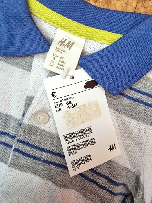 Body azul, branco e cinzento H&M, EUR 68 - novo com etiqueta