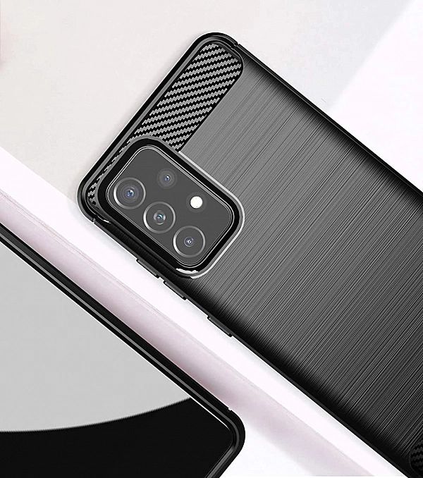 Etui Carbon Case + Szkło Hartowane Płaskie do Samsung Galaxy A52/5g /