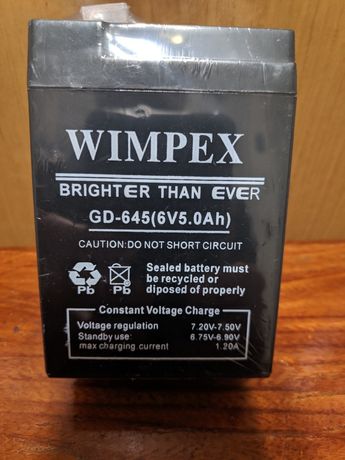 Аккумуляторы  6 вольт 5 ампер GD 645 (6V 5.0Ah) Wimpex